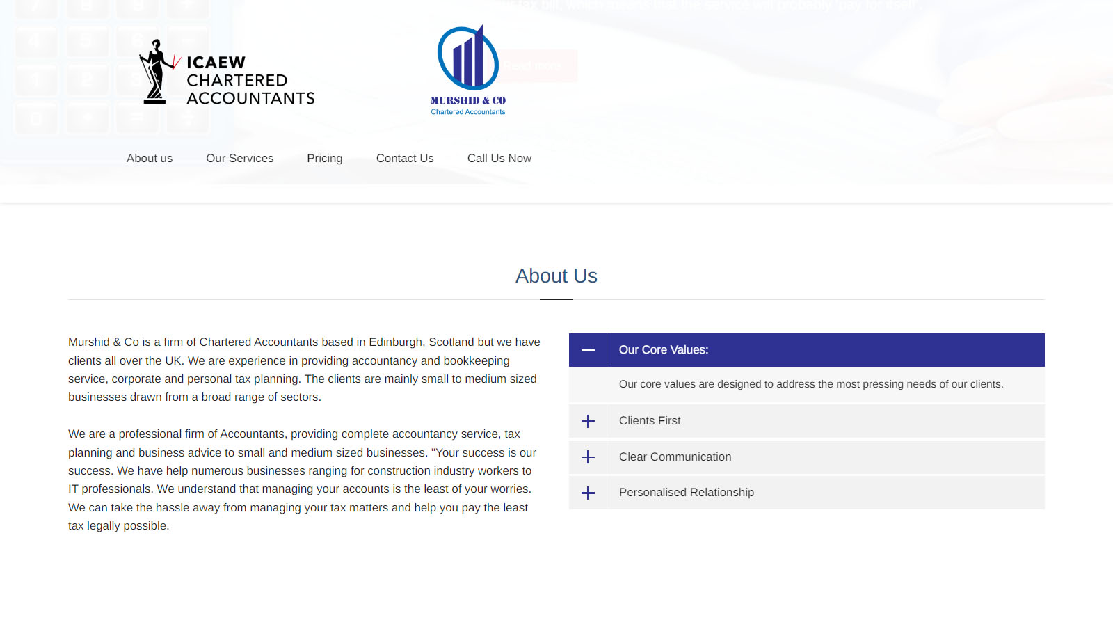 Accountancy Services & Client Enquiry Website screenshot 3