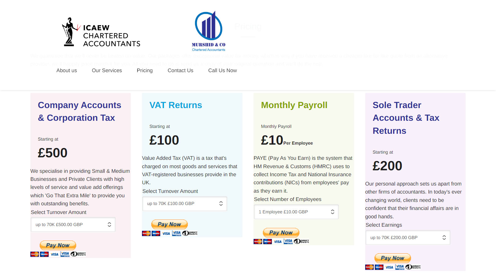 Accountancy Services & Client Enquiry Website screenshot 5